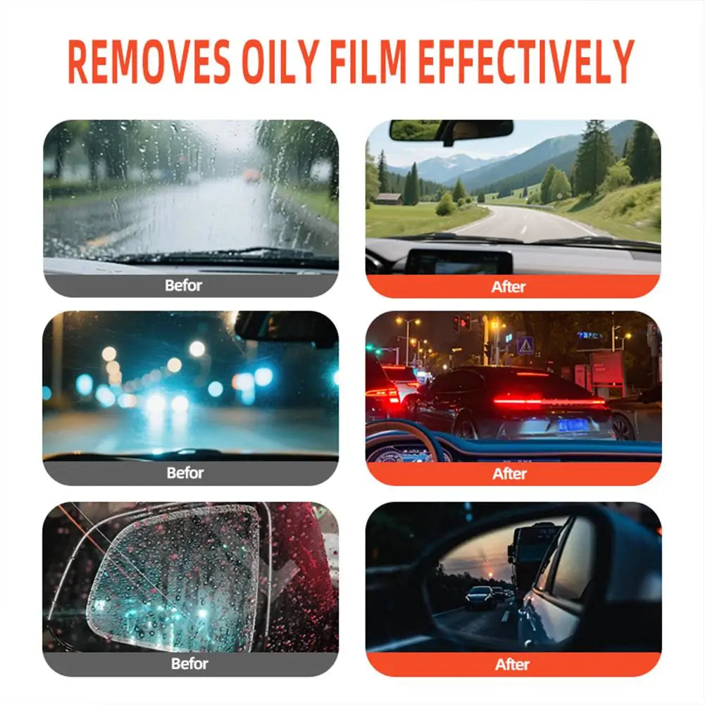 GlassPure™ — Applicateur Anti-Pluie & Anti-Film Gras pour Vitres Auto
