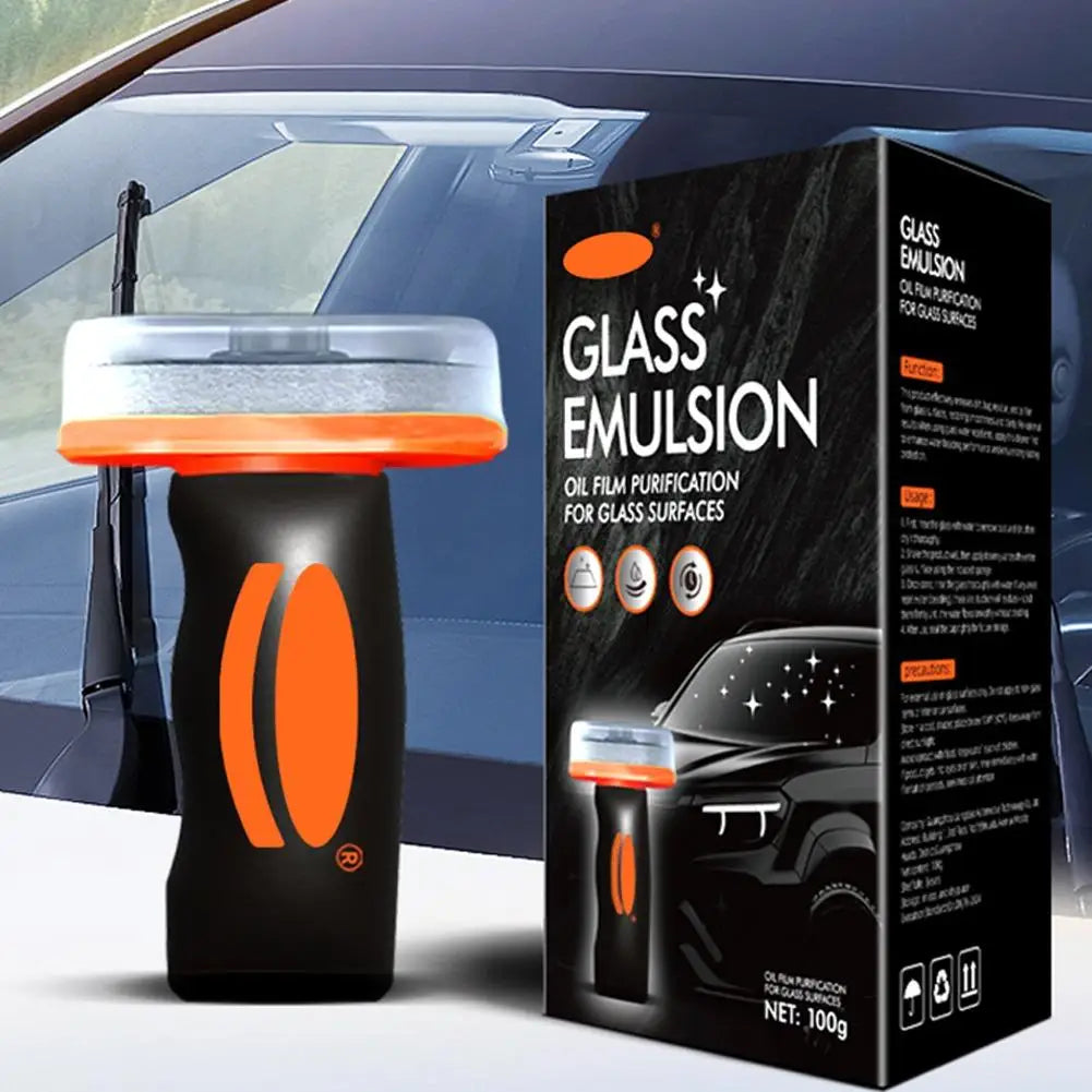GlassPure™ — Applicateur Anti-Pluie & Anti-Film Gras pour Vitres Auto
